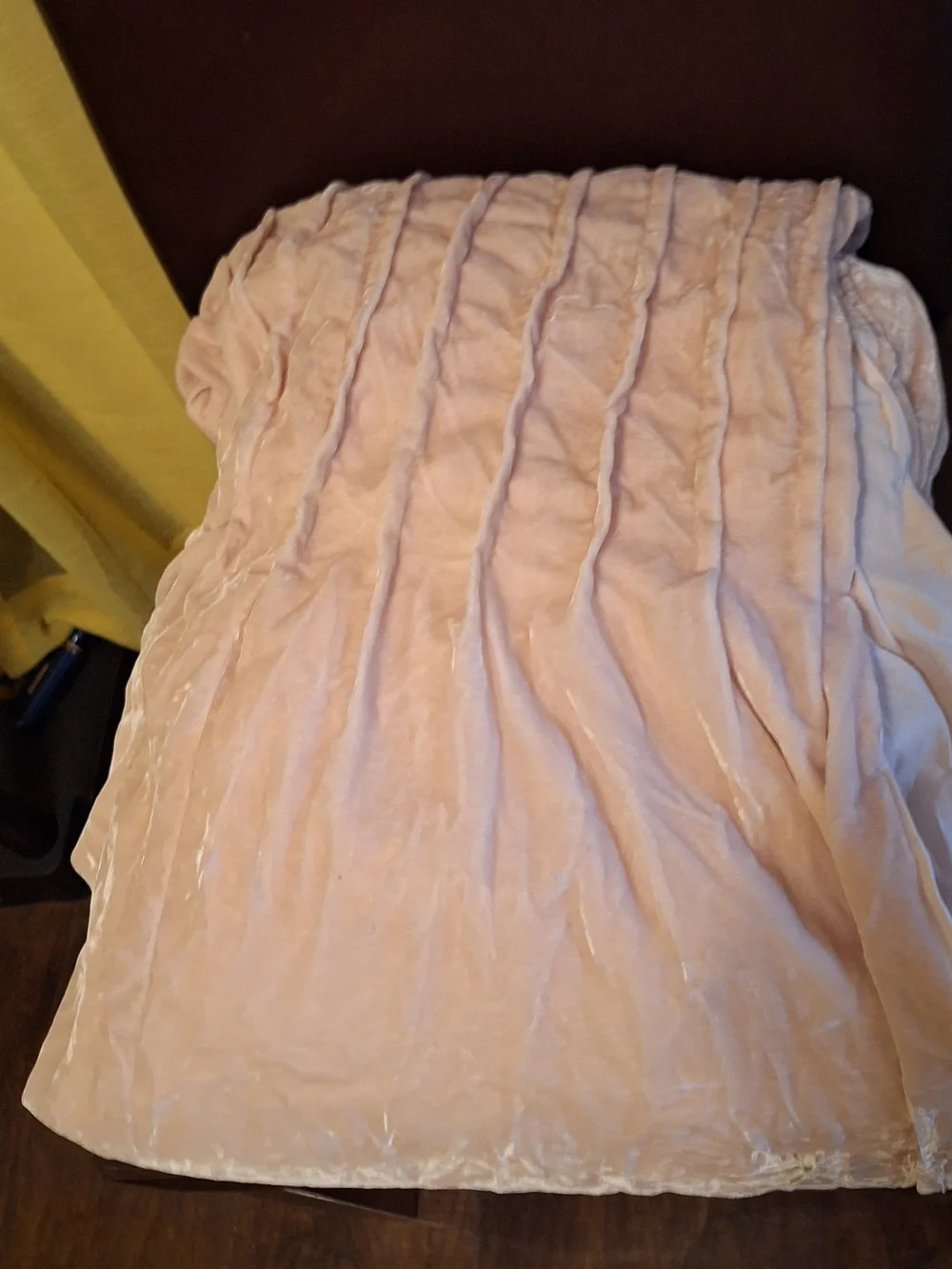 Pottery Barn Blush Pink Shimmer Velvet Ribbed Drape.